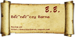 Bánóczy Barna névjegykártya
